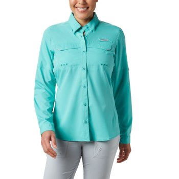 Columbia Overhemd Dames, PFG Lo Drag Long Sleeve Blauw, 30IXWNTYQ